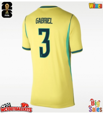 Brazil Gabriel Magalhaes #3 Replica Home Stadium Shirt for Women World Cup 2026 Short Sleeve